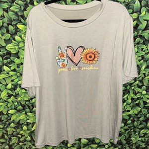 SHEIN Peace, Love, Sunshine GraphicTee NWOT Sz 3x Plus